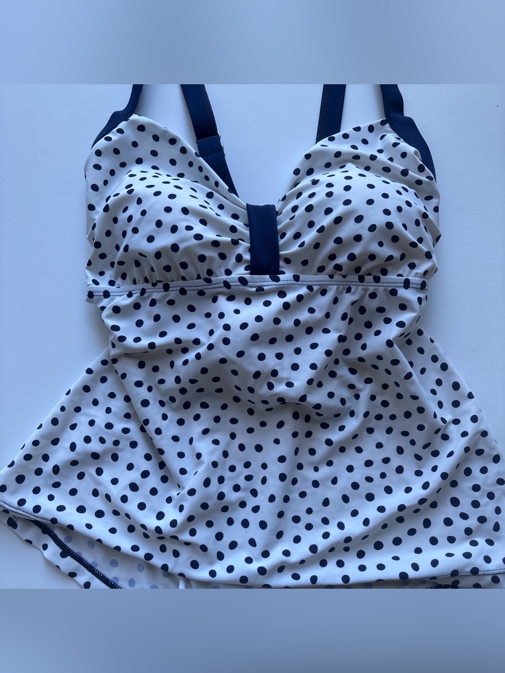 Polka Dot Tankini Top in White and Black